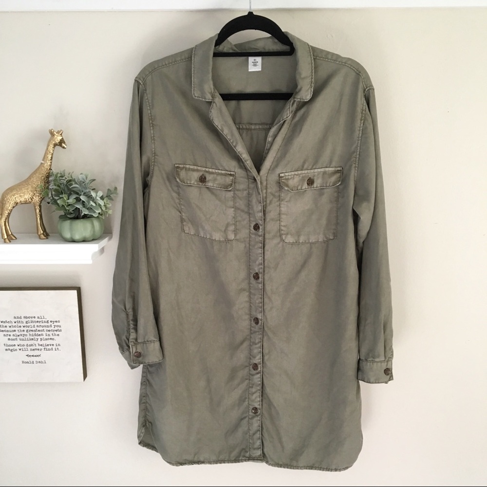 H&M Olive Green Button Down Tunic - Picture 4 of 8